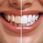 before and after professional teeth whitening for a brighter whiter smile